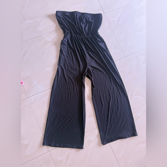 Mia Rose Brand Women’s Jumpsuit wide leg Strapless with pockets elastic waist - Picture 7 of 16